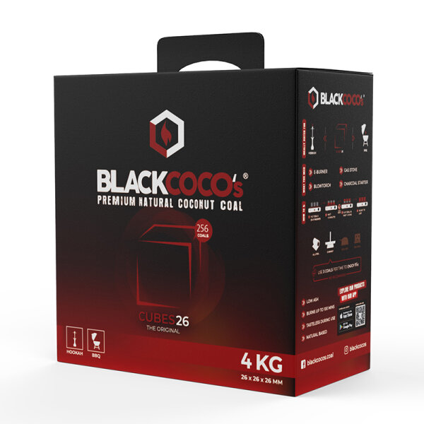 Blackcoco‘s 4KG - Kokosnuss Naturkohle Cubes26 Masterbox