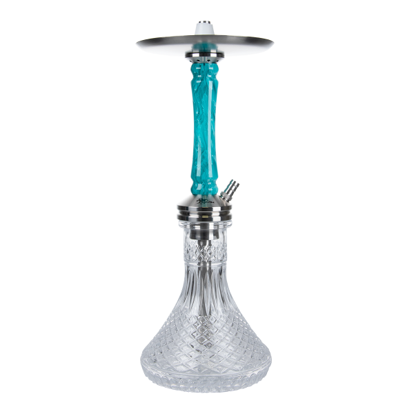 Jookah Edelstahl Shisha - Straight Flush - Steel/Türkis