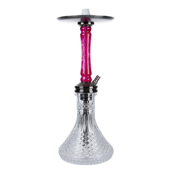 Jookah Edelstahl Shisha - Straight Flush - Black Steel Pink