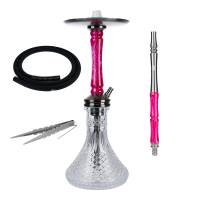 Jookah Edelstahl Shisha - Straight Flush - Black Steel Pink